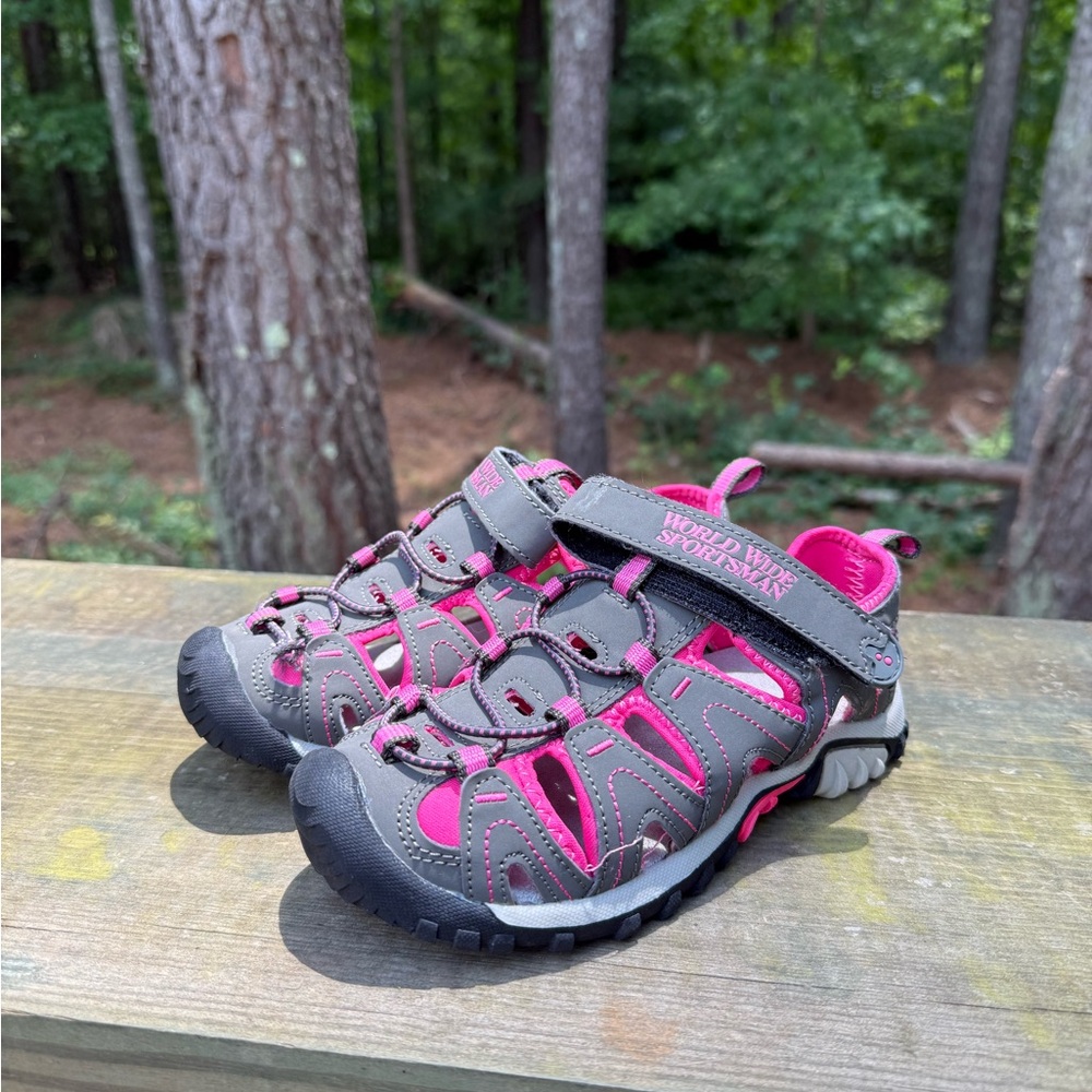 Pink and Gray Water Shoes with Protective Toe Cap